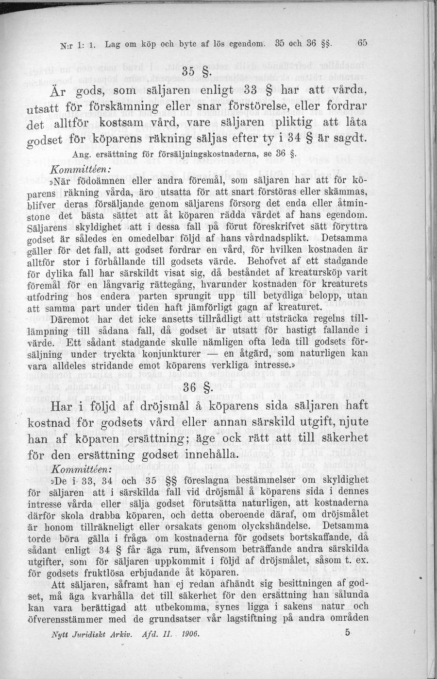 Sidbild, NJA II 1906 nr 1 s. 65